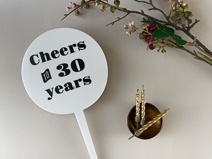 Cheers to 30 Years Cake Topper – Lettering Lane